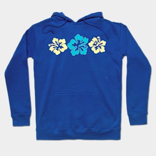 Hibiscus Flowers In Aqua And Yellow Colors Hoodie